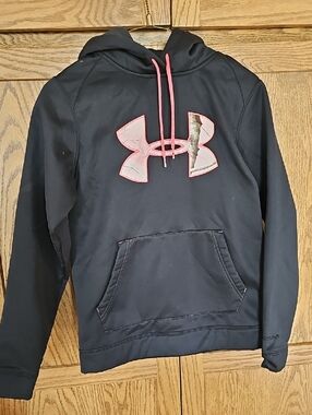 Under Armour Black Hoodie with Pink Accent Logo